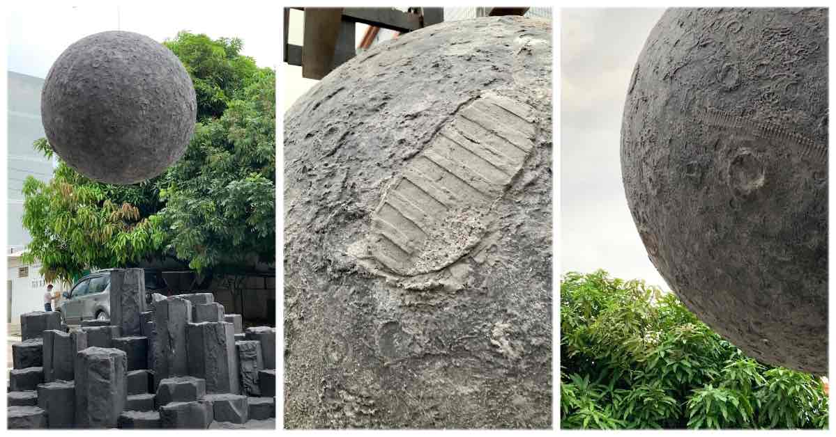Paseo por la Luna de hormigón y roca en China